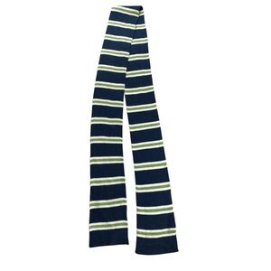 Women’s Knit Fashion Neck Scarf Blue Green White Striped Preowned